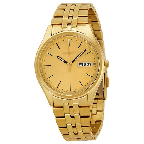 Seiko Men's Gold Bracelet Watch with Gold Dial SGGA56 watches