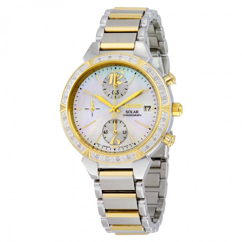 Seiko Mother of Pearl Dial Two-tone Ladies Watch SSC866 watches