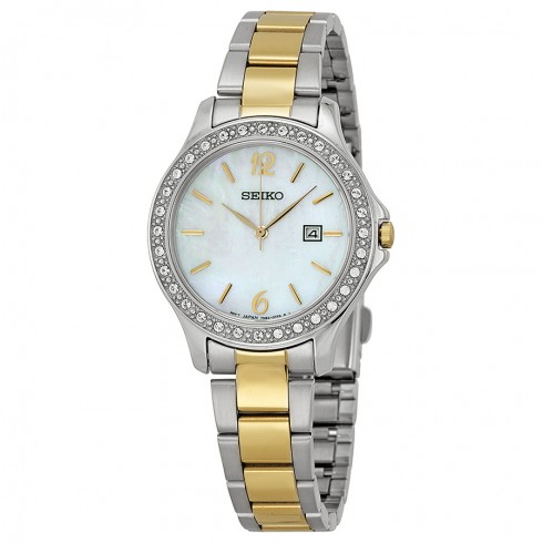 Seiko Mother of Pearl Dial Two-tone Ladies Watch SXDF81 watches