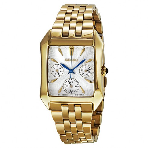 Seiko Multi-Function GMT Silver Dial Gold-tone Ladies Watch SKY738 watches