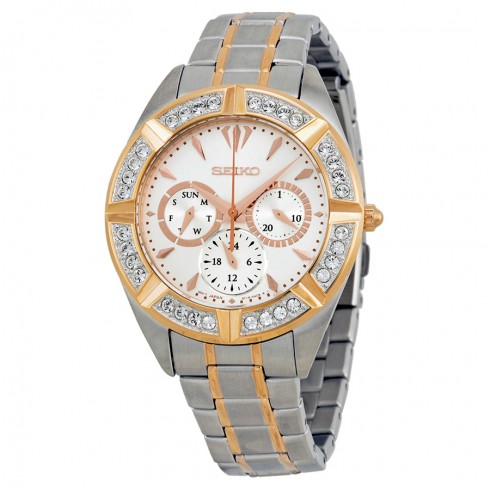 Seiko Multi-Function Silver Dial Two-tone Men's Watch SKY678 watches