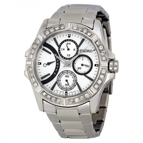 Seiko Multi-Function Grey Dial Stainless Streel Ladies Watch SRLZ87 watches
