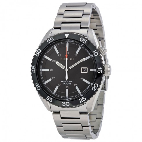 Seiko Neo Sports Kinetic Black Dial Stainless Steel Men's Watch SKA617 watches