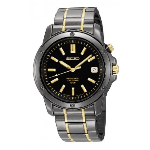 Seiko Perpetual Calendar Black Ion-plated Men's Watch SNQ045 watches