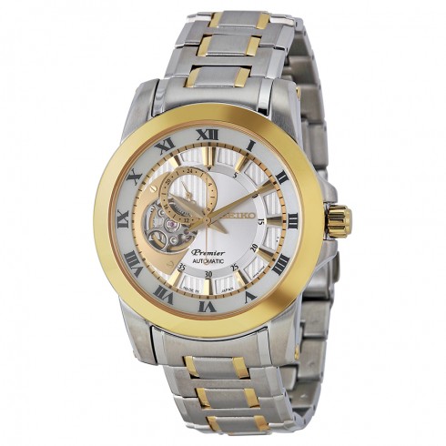 Seiko Premier Automatic White Dial Two-tone Men's Watch SSA216 watches