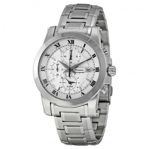 Seiko Premier Chronograph Silver Dial Stainless Steel Men's Watch SNAF29 watches