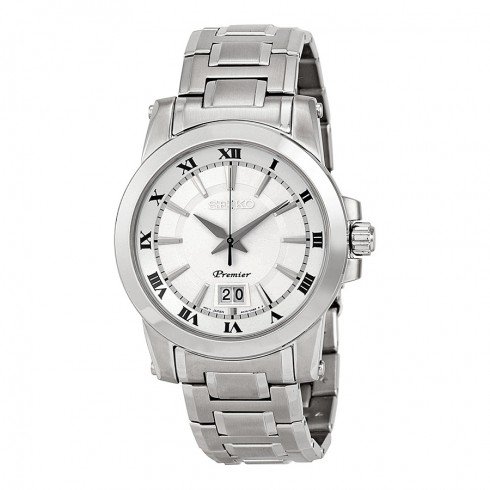 Seiko Premier Silver Dial Stainless Steel Men's Watch SUR013 watches