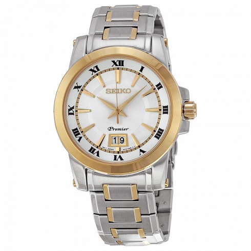 Seiko Premier Silver Dial Two-tone Men's Watch SUR016 watches