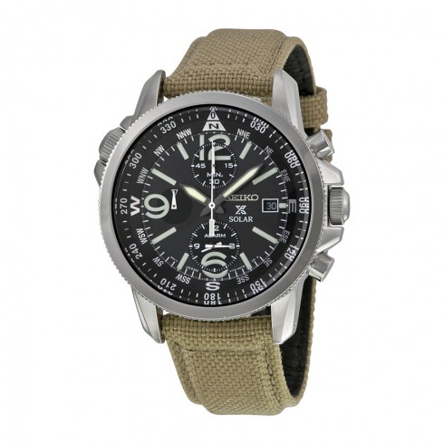 Seiko Prospex Black Dial Green Nylon Men's Watch SSC293 watches