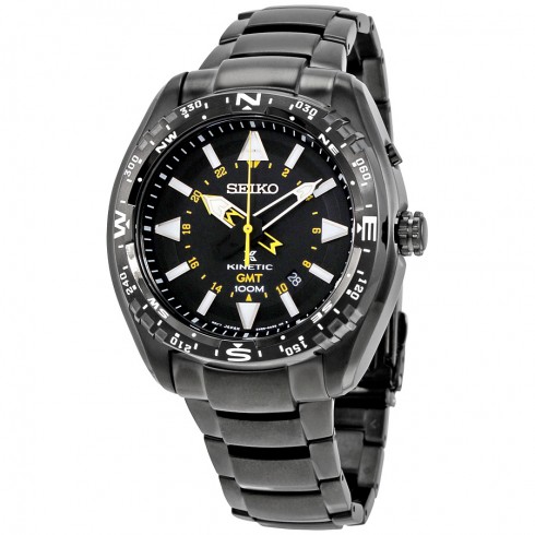 Seiko Prospex Kinetic Black Dial Black Ion-plated Men's Watch SUN047 watches
