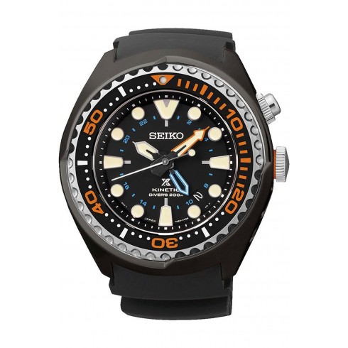 Seiko Prospex Kinetic GMT Black Silicone Men's Watch SUN023 watches