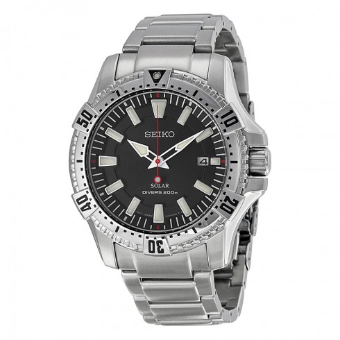 Seiko Prospex Solar Black Dial Stainless Steel Men's Watch SNE279 watches