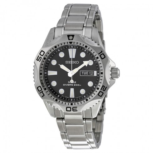 Seiko Prospex Solar Black Dial Stainless Steel Men's Watch SNE107 watches
