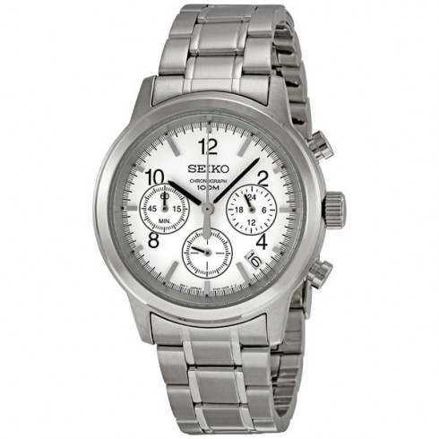 Seiko Quartz Chronograph Silver Dial Men's Watch SSB001 watches