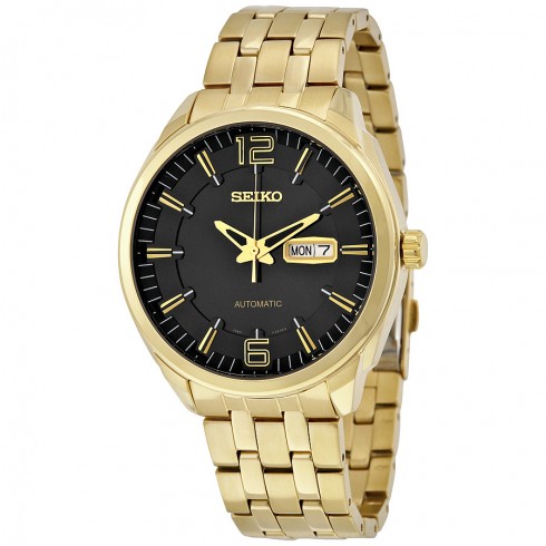Seiko Recraft Automatic Black Dial Gold-tone Men's Watch SNKN48 watches