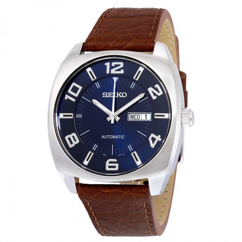 Seiko Recraft Automatic Blue Dial Brown Leather Men's Watch SNKN37 watches