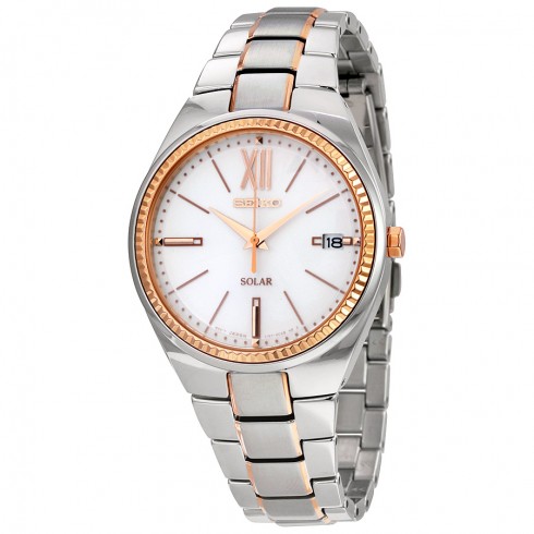 Seiko Recraft Silver Dial Two-tone Ladies Watch SNE878 watches
