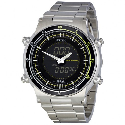 Seiko Retro Analog Digital Alarm Chronograph Men's Watch SNJ023P1 watches