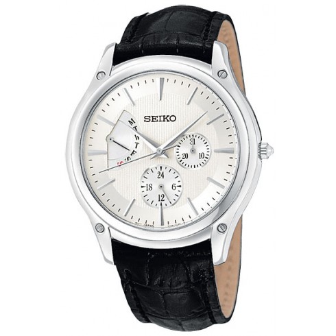 Seiko Retrograde Day/Date Steel Black Men's Watch SNT003 watches