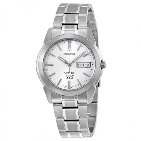 Seiko Sapphire White Dial Titanium Men's Watch SGG727P1 watches