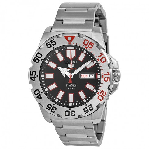 Seiko Series 5 Automatic Black Dial Stainless Steel Men's Watch SRP485 watches
