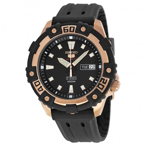Seiko Series 5 Automatic Black Rubber Men's Watch SRP480 watches