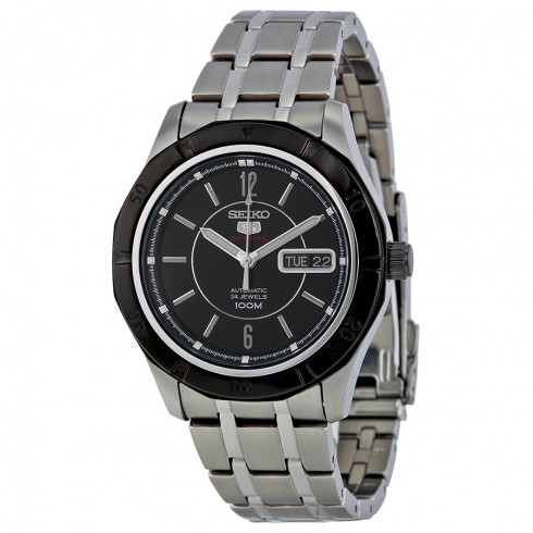 Seiko Series 5 Black Dial Stainless Steel Men's Watch SRP297 watches