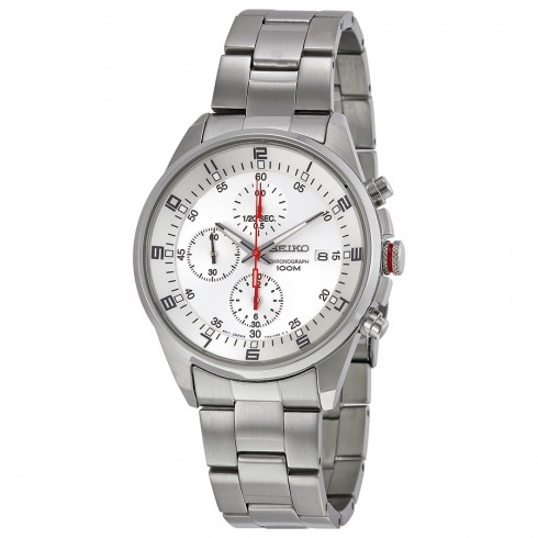 Seiko Silver Dial Chronograph Stainless Steel Men's Watch SNDC87 watches