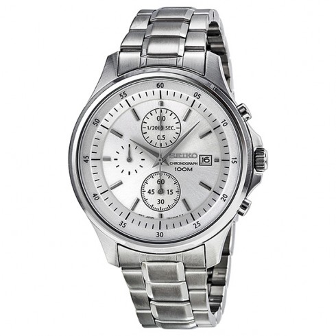 Seiko Silver Dial Chronograph Stainless Steel Men's Watch SNDE17 watches