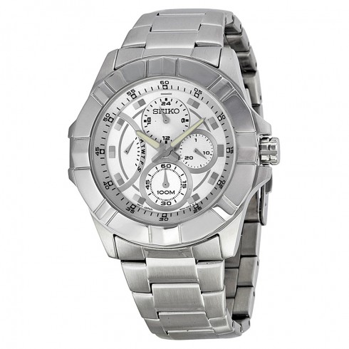 Seiko Silver Dial Chronograph Stainless Steel Men's Watch SRL065 watches