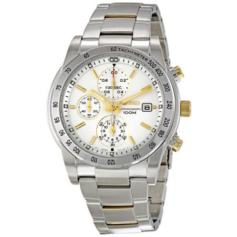 Replica Seiko Silver Dial Chronograph Tachymeter Stainless Steel Men's Watch SNDD07 Watch