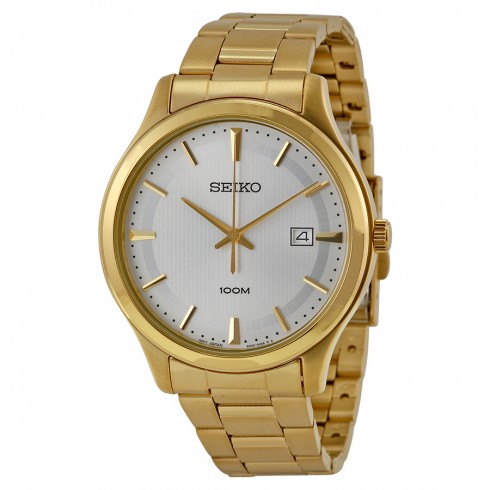 Seiko Silver Dial Gold-tone Men's Watch SUR054 watches