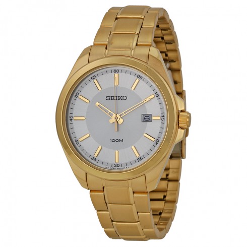 Seiko Silver Dial Gold-tone Men's Watch SUR064 watches