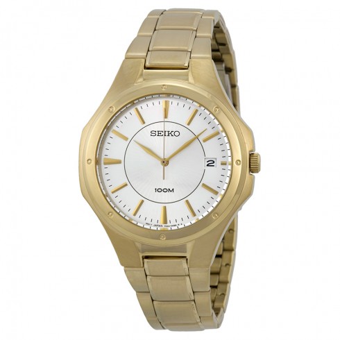 Replica Seiko Silver Dial Gold-tone Stainless Steel Men's Watch SGEF64 Watch