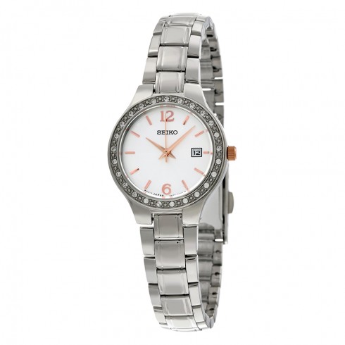 Seiko Silver Dial Stainless Steel Ladies Watch SUR769 watches