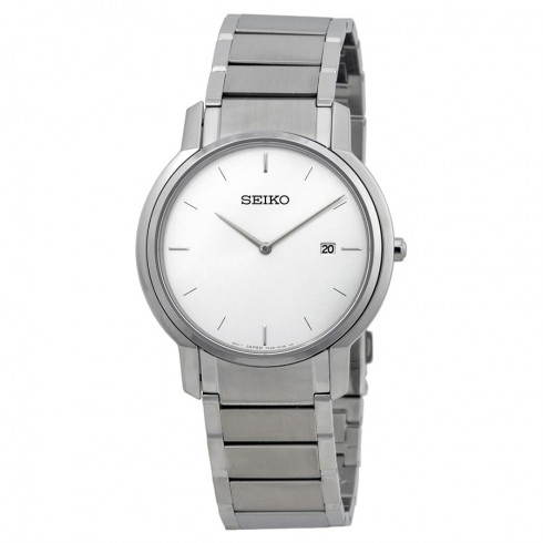 Seiko Silver Dial Stainless Steel Men's Watch SKP385 watches