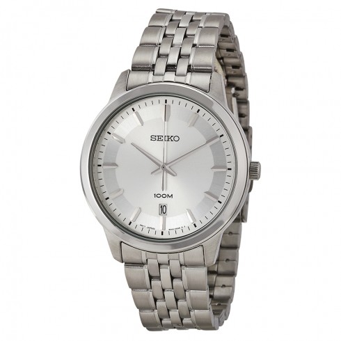 Seiko Silver Dial Stainless Steel Men's Watch SUR027 watches