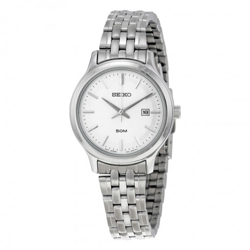 Seiko Silver Dial Stainless Steel Quatrz Ladies Watch SUR799 watches