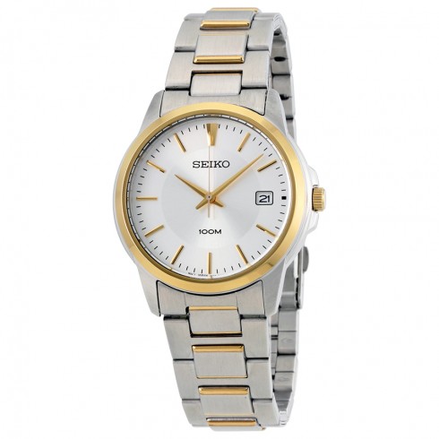 Seiko Silver Dial Two Tone Stainless Steel Men's Watch SGEF54 watches