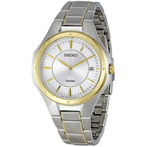 Seiko Silver Dial Two Tone Stainless Steel Men's Watch SGEF62 watches
