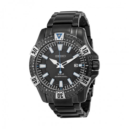 Seiko Solar Black Dial Black Ion-plated Men's Watch SNE281 watches