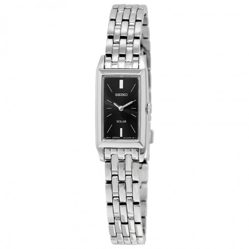 Seiko Solar Black Dial Stainless Steel Ladies Watch SUP043 watches