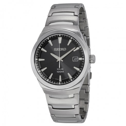 Replica Seiko Solar Black Dial Stainless Steel Men's Watch SNE291 Watch