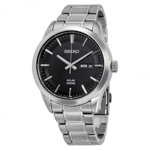 Seiko Black Dial Stainless Steel Men's Watch SNE363P1S watches
