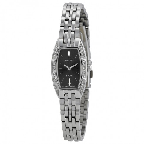 Seiko Solar Black Dial Steel Ladies Watch SUP149 watches