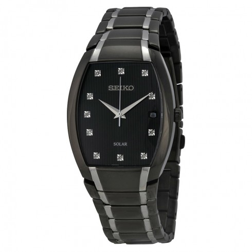 Seiko Solar Black Dial Two-tone Men's Watch SNE335 watches