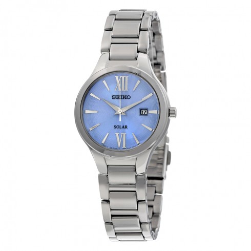 Seiko Solar Blue Dial Stainless Steel Ladies Watch SUT209 watches