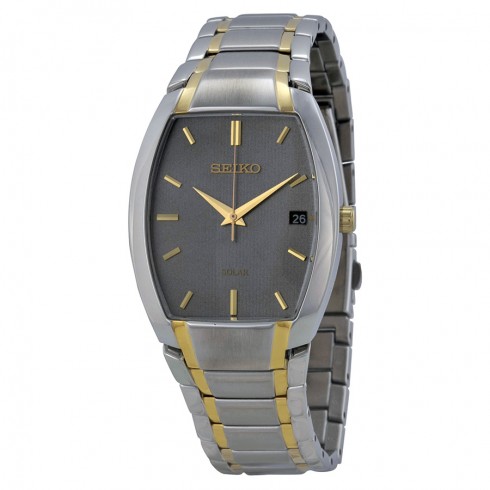 Seiko Solar Blue Dial Two-tone Men's Watch SNE334 watches