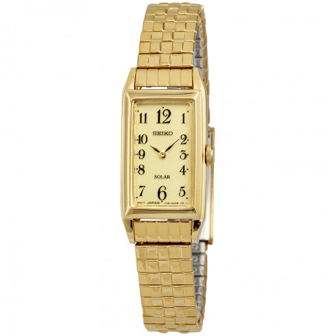 Seiko Solar Champagne Dial Gold-plated Ladies Watch SUP230 watches