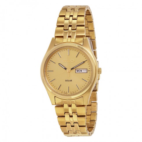 Seiko Solar Champagne Dial Men's Watch SNE036 watches